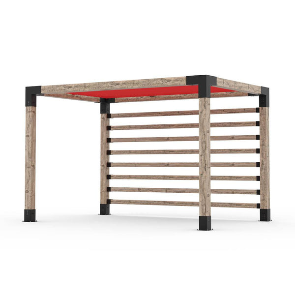 Pergola Kit with Post Wall for 6x6 Wood Posts _8x12_crimson