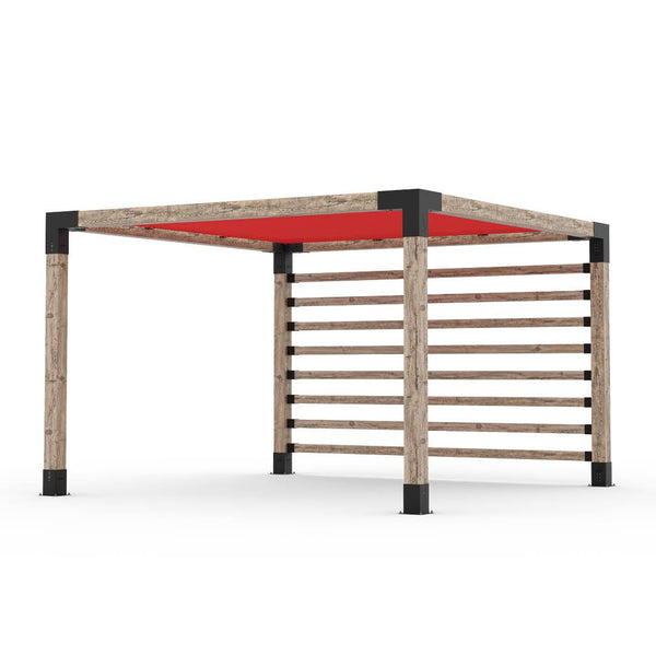 Pergola Kit with Post Wall for 6x6 Wood Posts _12x12_crimson