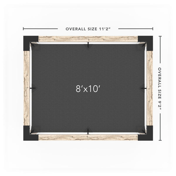Pergola Kit with Post Wall for 6x6 Wood Posts _8x10_graphite _8x10_crimson _8x10_denim _8x10_white