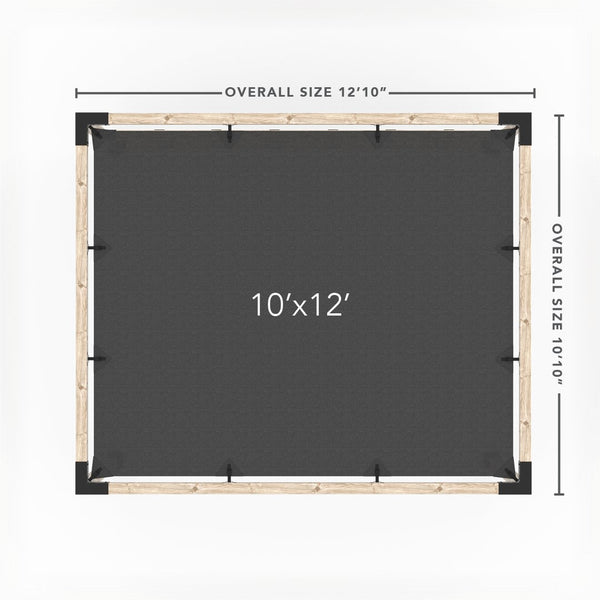 Pergola Kit with Post Wall for 4x4 Wood Posts _10x12_graphite _10x12_crimson _10x12_denim _10x12_white
