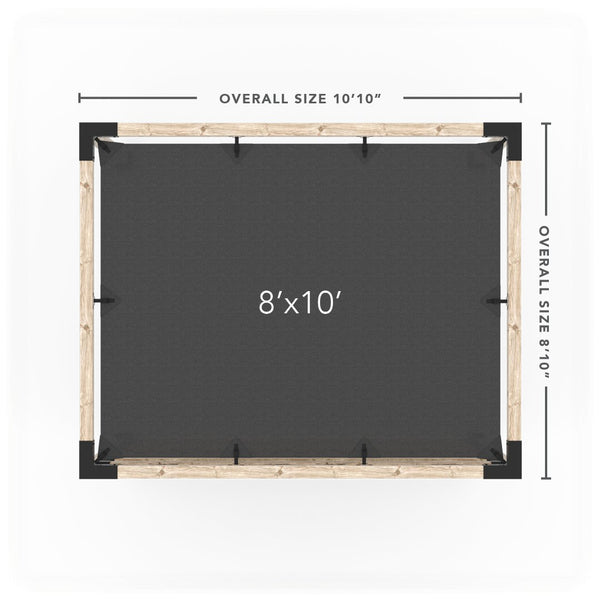Pergola Kit with Post Wall for 4x4 Wood Posts _8x10_graphite _8x10_crimson _8x10_denim _8x10_white