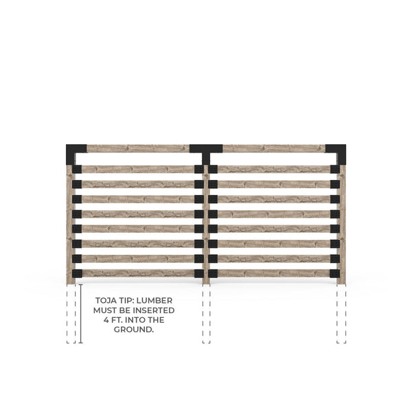 Double Garden Privacy Wall Kit for 6x6 Wood Posts